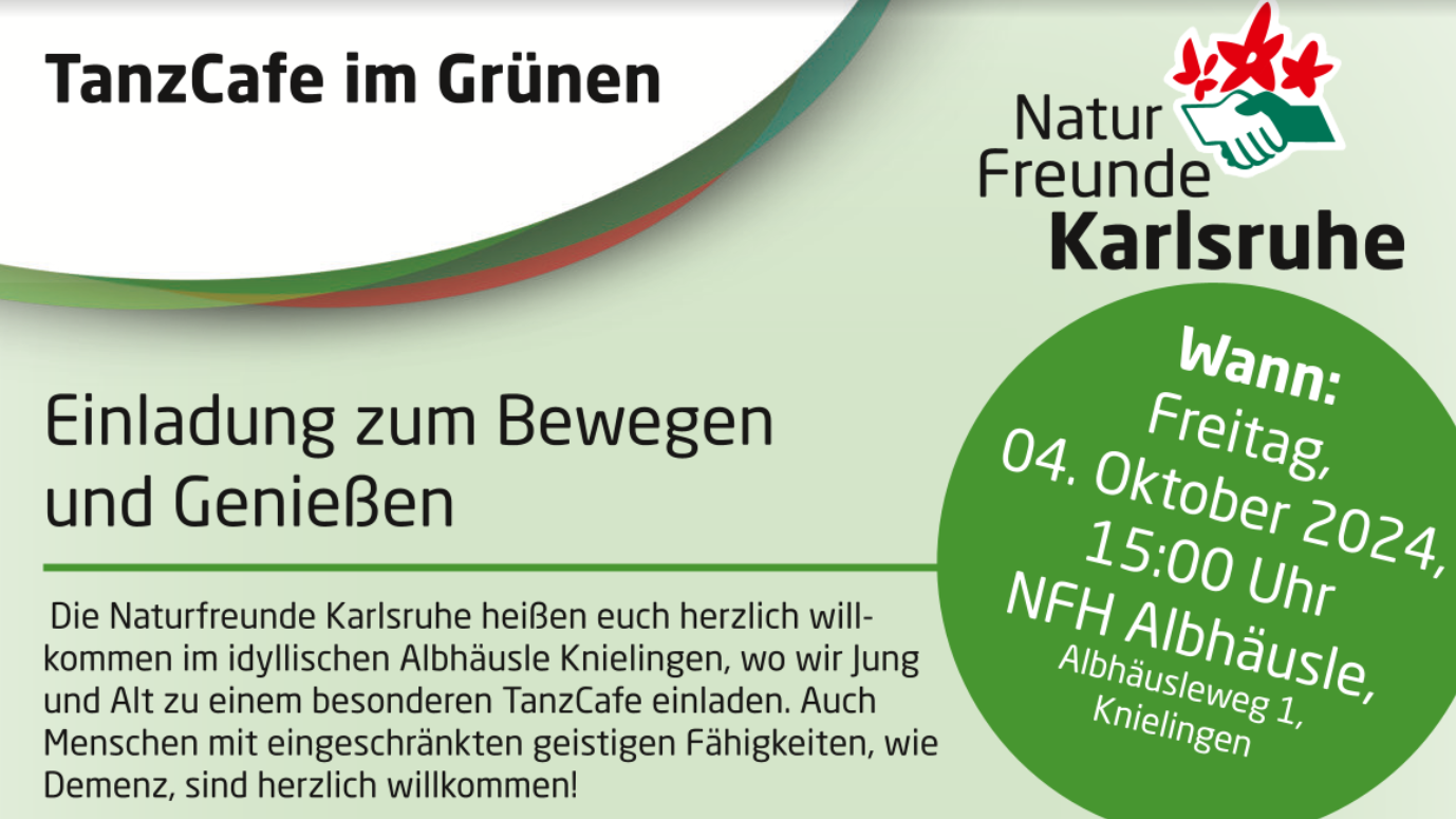 TanzCafe im Grünen (04. Oktober 2024, 15:00 Uhr, NFH Albhäusle)